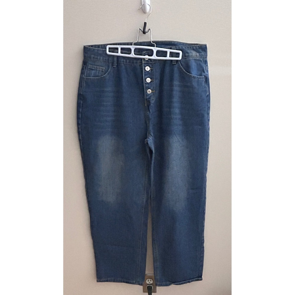 Unbranded‎ Wide Leg Jeans Viscose Blend XXL Blue Excellent Boho Casual